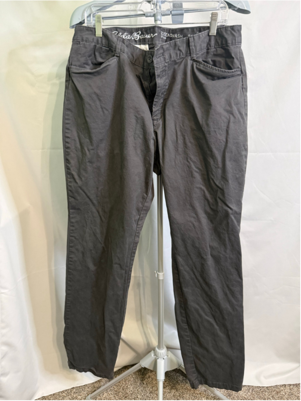 Women's Eddie Bauer Gray Legend‎ Stretch Curvy Straight Pants T16